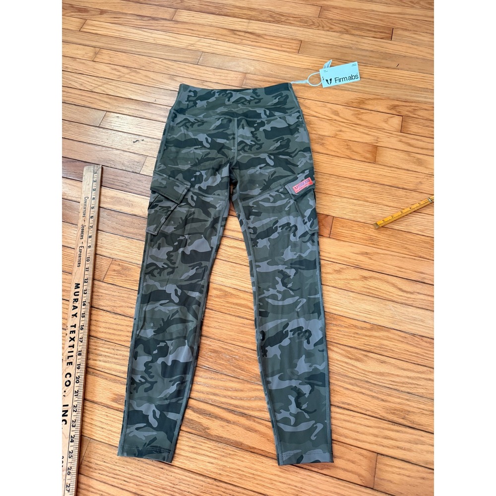 NWT Firmabs Camo Cargo Leggings Green Camouflage Scrunch Butt‎ Gym Pants - Picture 5 of 5